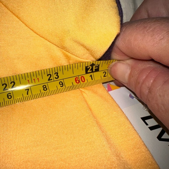 Lularoe Liv 2X yellow T shirt. “Not My First Rodeo” NWT. Dark purple ringer. - Picture 6 of 7